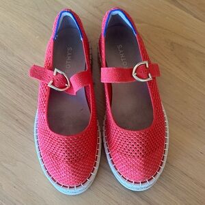 Rothy's Red Mary Jane Espadrilles sz10 EUC